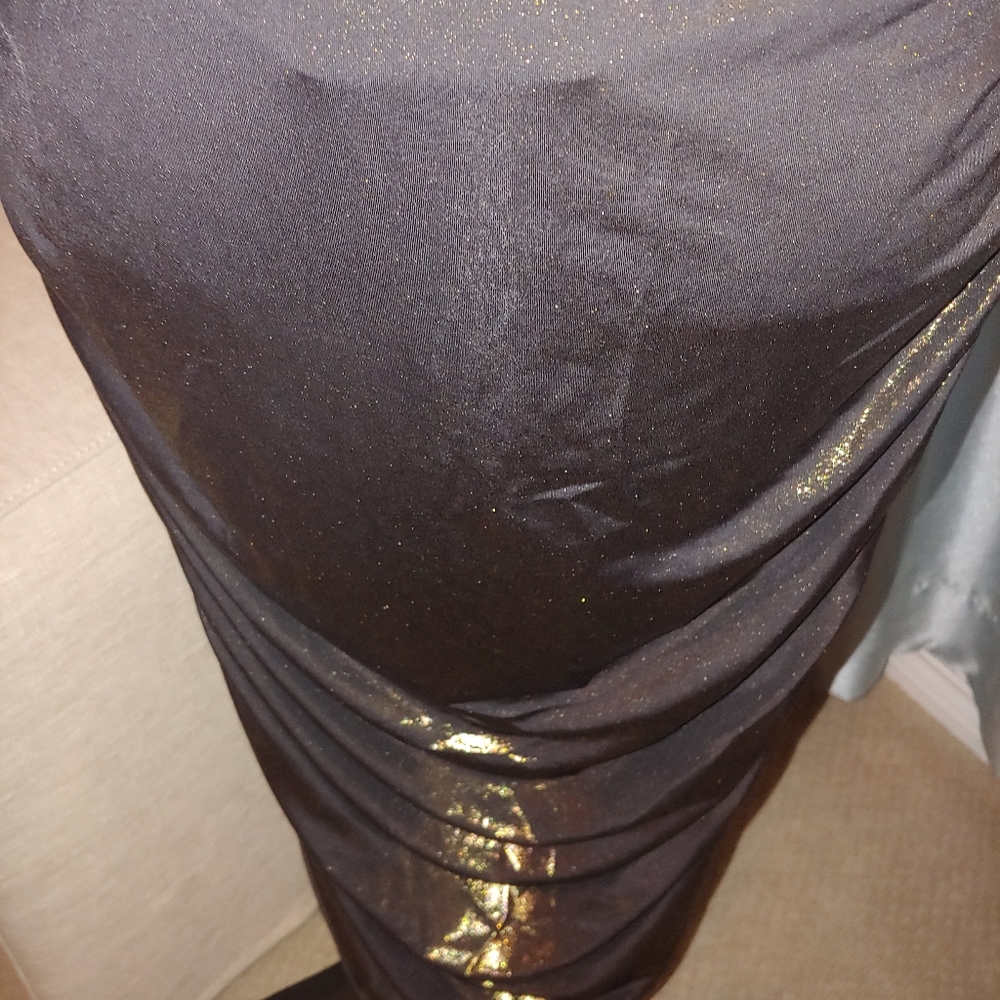 Olive liquid metallic skirt New size 8 - Picture 5 of 9